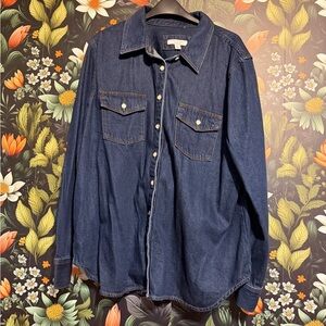 Ann Taylor Women’s Dark Blue Denim Shirt